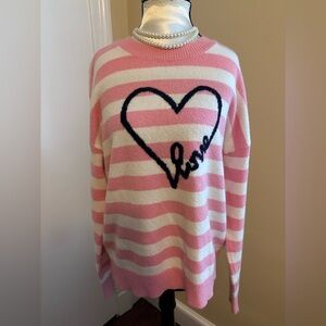 LOFT “LOVE” Striped Sweater